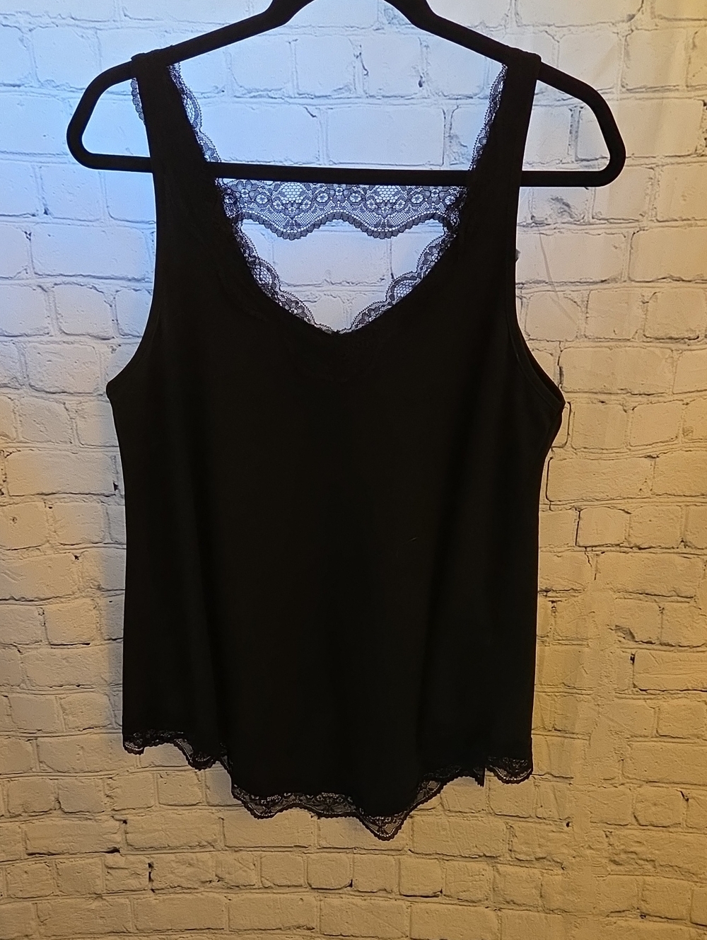 Shein Curve Black Lace Trim Tank
